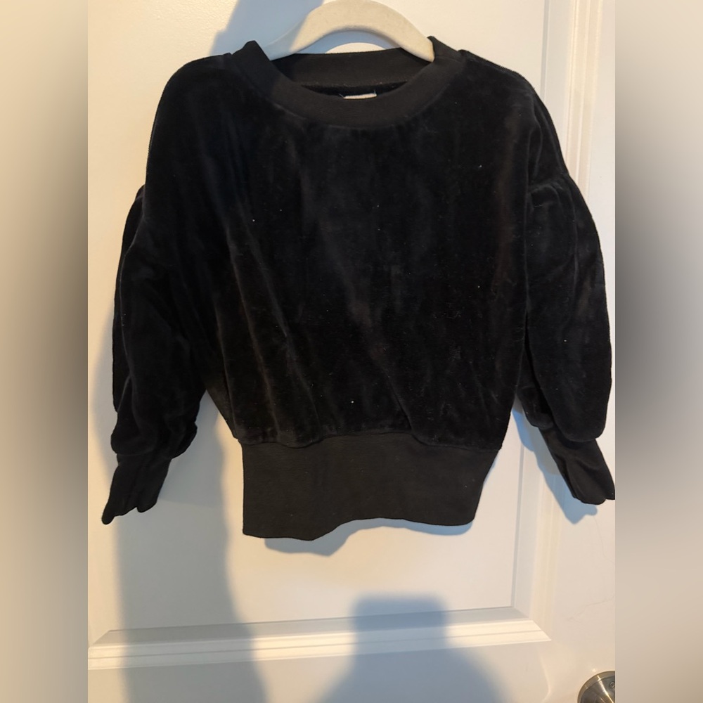 Lil legs black velour sweater